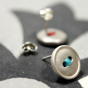 sterling silver button earrings image 9