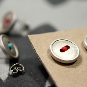 sterling silver button earrings image 7