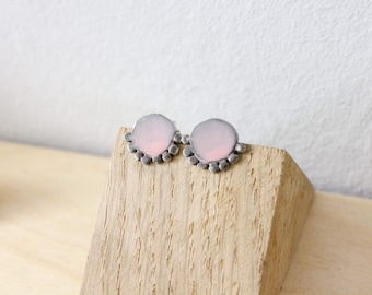 Sterling silver pink earrings