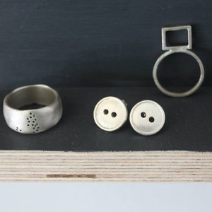 sterling silver button earrings image 5