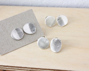 sterling silver minimal earrings, abstract earrings, everyday posts