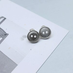 sterling silver button earrings image 4