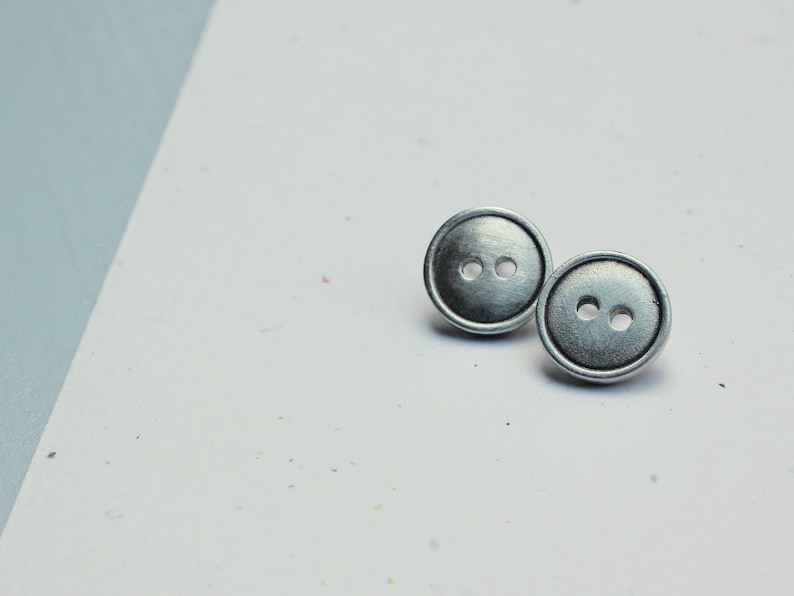 sterling silver button earrings image 3