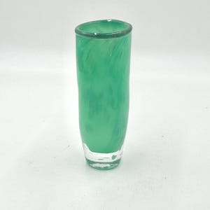 Persian Green Blown Glass Vase.  Hand Blown Glass Bud Vase.  Unique  Gift.