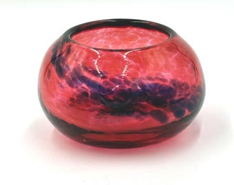 Hand Blown Glass Bowl / Votive with Subtle Spiral