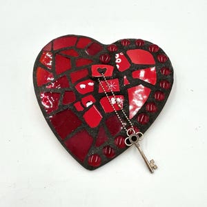 Gothic Heart Mosaic “Key to my Heart”.  Unique Mosaic Art.
