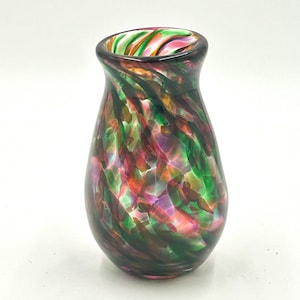Murano Inspired Hand Blown Glass Vase in Jewel Colors.  Wedding Gift, Gift for Mom.