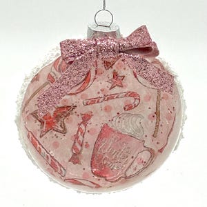 Shimmering Pink Christmas Glass Ornament.