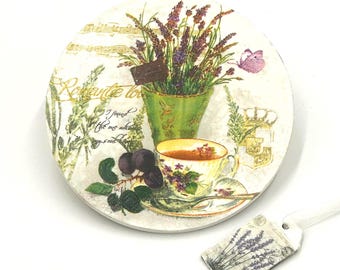 Sottopentola Shabby Chic color lavanda.