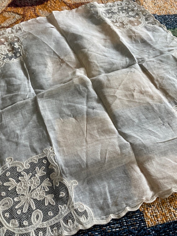 Antique Ivory Wedding Handkerchief ~ 1881 - image 10