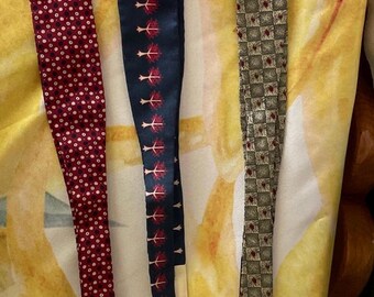 3 VINTAGE All Silk Adjustable boy's neckties ~ one is French Regiment