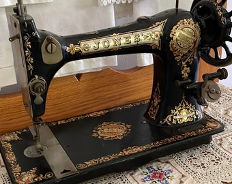 Antique Hand Crank JONES Queen Alexandra Sewing Machine
