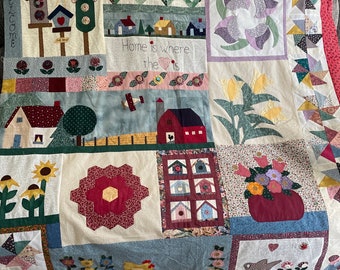 Country theme quilt top