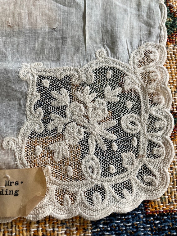 Antique Ivory Wedding Handkerchief ~ 1881 - image 2