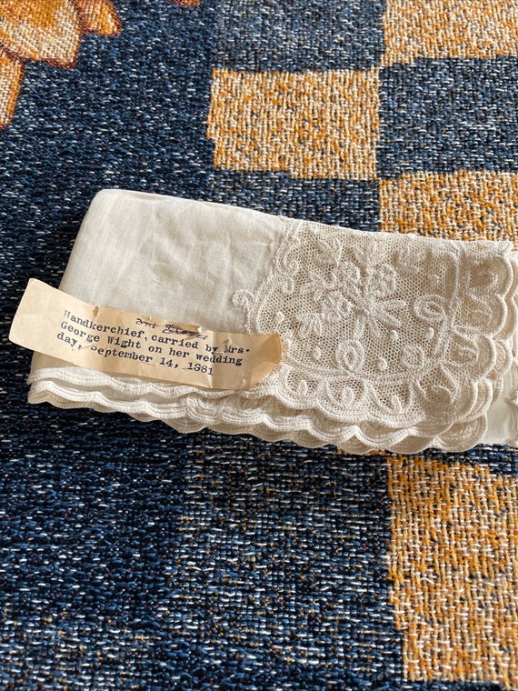 Antique Ivory Wedding Handkerchief ~ 1881 - image 9