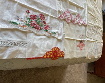 machine embroidered pillowcases