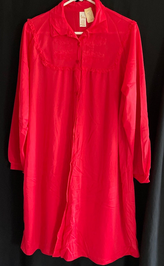 Vintage Texsheen lingerie red robe and gown size L