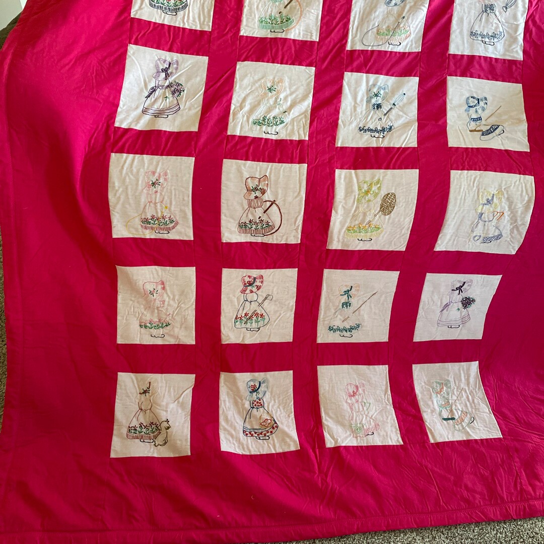 Vintage Hand Embroidered Quilt With Fleece Back NEVER USED Etsy