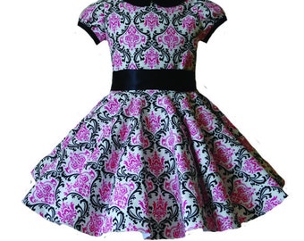 Fun party dress with full skirt girl sizes 1-6