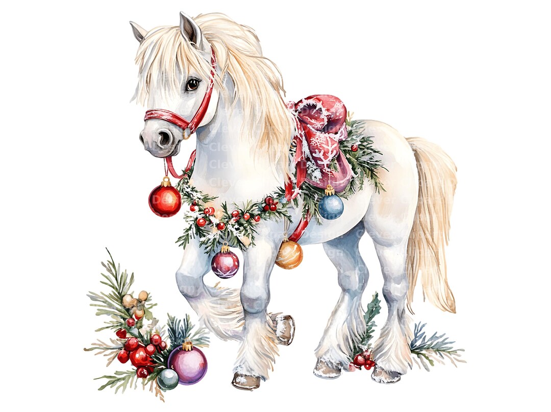 10 Christmas Pony Clipart - Holiday Pony PNG Bundle - Etsy