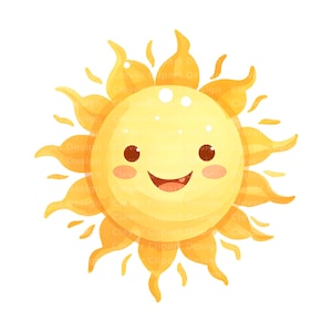 10 Kinderzimmer Sonne Clipart, süße Sonne Clipart, Sonne Kunstwerk, Sonne Illustration, lächelnde Sonne PNG, Sonne PNG Bundle, Aquarell Sonne, Sonne Digital Art