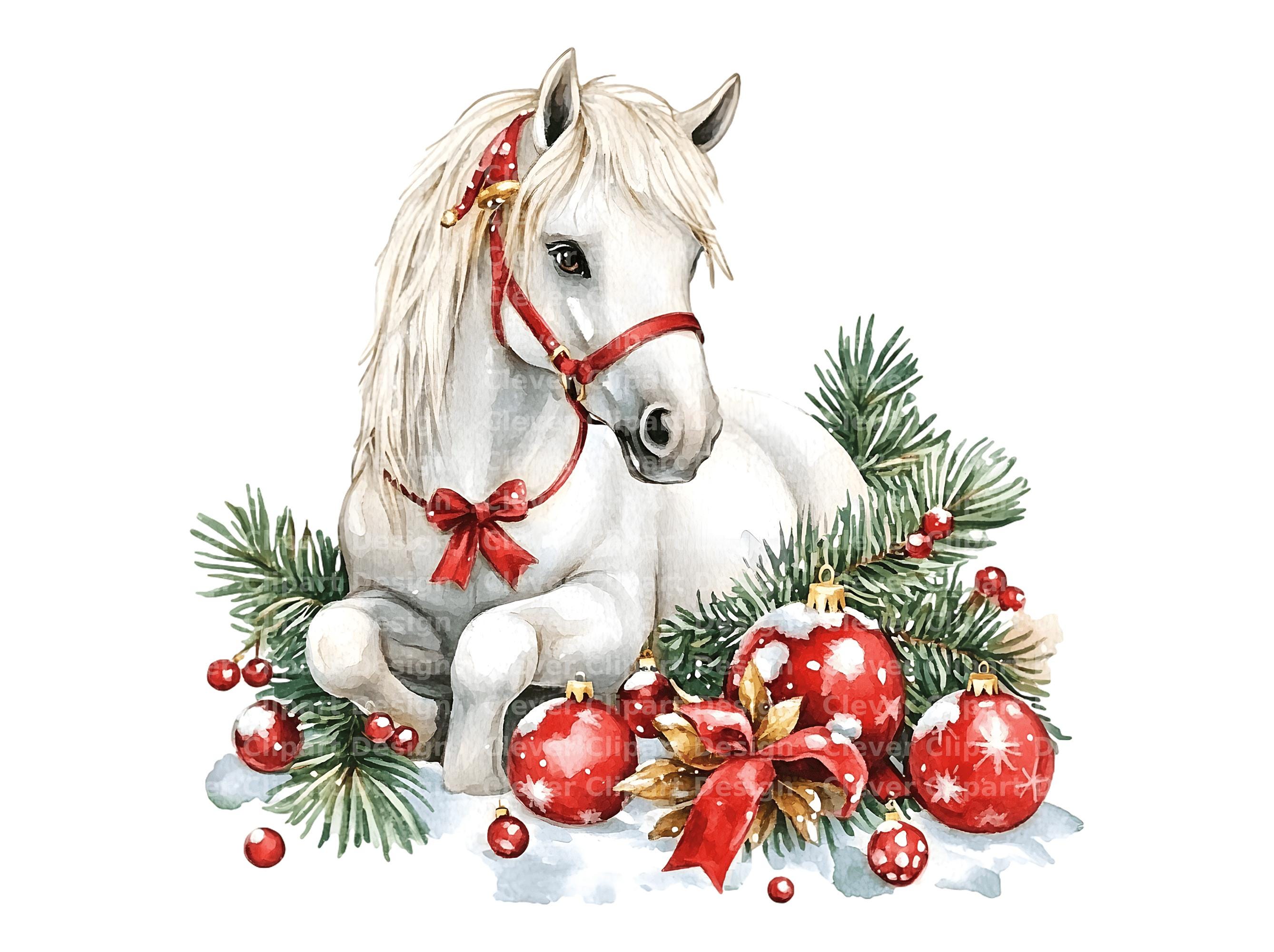 10 Christmas Pony Clipart - Holiday Pony PNG Bundle - Etsy