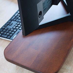 Wooden Monitor Stand Improves Posture & Organization Desk Monitor Riser ...