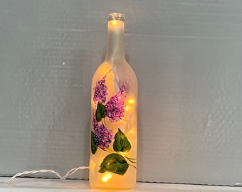 Lilac  Wine bottle light night