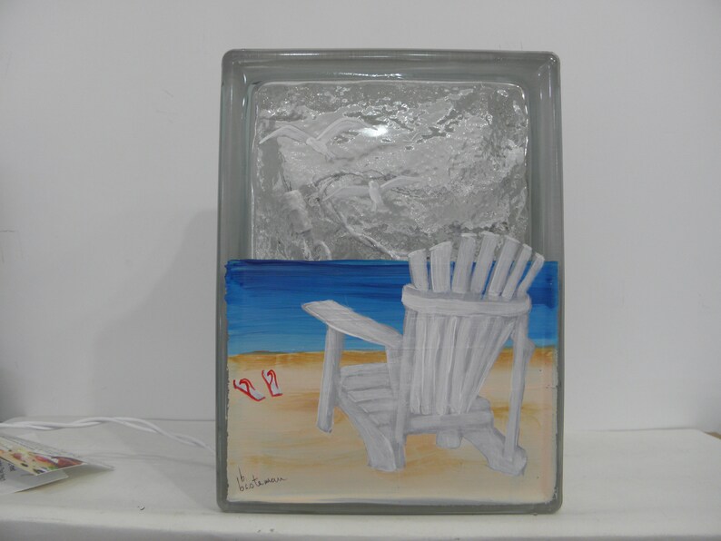 Glass Block Light Adarondak Chair Beach
