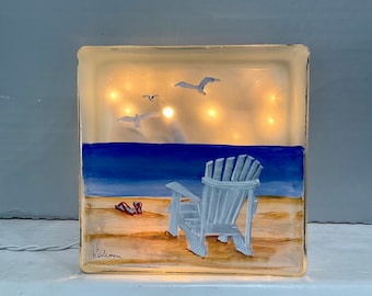 Lampe de plage en verre pour chaise Adarondak, veilleuse de plage