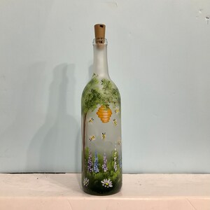 Garden with bees wine bottle light plug in ior battery pack image 6