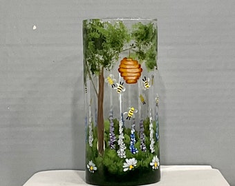 Vase glass for flowers or tea light
