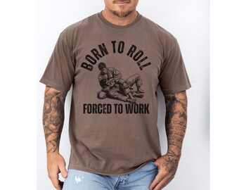 Born to Roll Jiu-Jitsu T-Shirt, klassischer Hip-Hop-Stil, Distressed Design, Martial Arts T-Shirt, Grappling Shirt, Unisex T-Shirt, BJJ Bekleidung