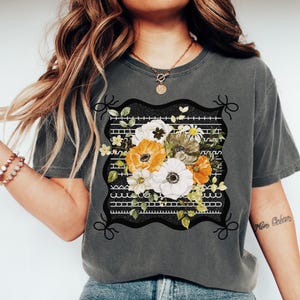 Hidden Cuss Words Funny Fall Shirt Comfort Colors Tee Retro Floral Autumn Shirt  Sassy Cozy Fall Tshirt Soft Graphic Tee Sweary Office Gift