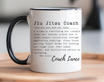 Personalized Jiu Jitsu Coach Mug  Funny BJJ Instructor Gift Custom Name Martial Arts Coffee Cup Coach Appreciation Gym Team Gift Idea