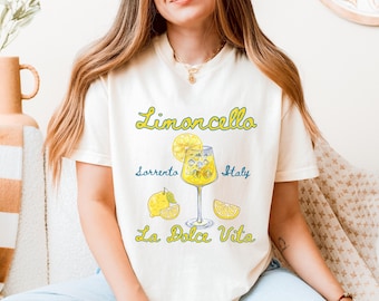 Limoncello Comfort Colors Shirt  Italy Inspired Tee La Dolce Vita Style Vintage Lemon Graphic Italian Coast Summer Vacation Top Amalfi Coast