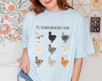 Silkie Tshirt Funny Chicken Tee Comfort Colors Silkies Design Chicken Lover Shirt Gift for Mom Chicken Coop Mama Gift Funny Chicken Lady