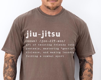 Funny Jiu Jitsu Definition Comfort Colors T-Shirt, Martial Arts Grappling Tee, Unisex BJJ Shirt, Brazilian Jiu Jitsu Gift, BJJ Apparel