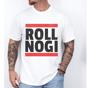 Roll NOGI Jiu-Jitsu T-shirt, Classic Hip-Hop Style, Distressed Design, Martial Arts Tee, Grappling Shirt, Unisex Tee, BJJ Apparel
