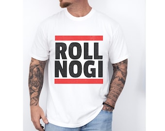 Roll NOGI Jiu-Jitsu T-Shirt, klassischer Hip-Hop-Stil, Distressed Design, Martial Arts T-Shirt, Grappling Shirt, Unisex T-Shirt, BJJ Bekleidung