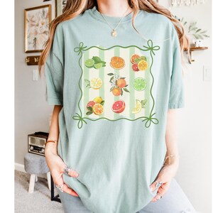 Summer Fruit Shirt Comfort Colors Shirt Orange Lemon Lime Cottagecore Tee Retro Lemon Design Beach Comfort Colors Tshirt Summer Gift for Her