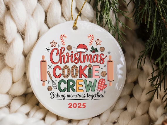 Christmas Baking Ornament Cookie Crew Family Gift Custom Group Keepsake Holiday Personalization