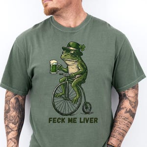 Funny Irish Frog Shirt Feck Me Liver St Patrick’s Day Drinking Tee Unisex Pub Crawl Beer T Shirt