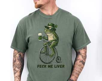 Funny Irish Frog Shirt Feck Me Liver St Patrick’s Day Drinking Tee Unisex Pub Crawl Beer T Shirt