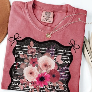 Hidden Message Funny Fall Shirt Discreet Cuss Words Comfort Colors Tee Retro Floral Autumn Shirt  Sassy Cozy Fall TShirt Soft Graphic Tee