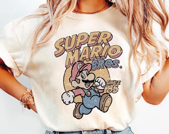 Vintage Super Mario Brothers '85 Comfort Colors Shirt, Retro Super Mario Shirt, Mario Video Game Sweatshirt, The Super Mario Bros Shirt
