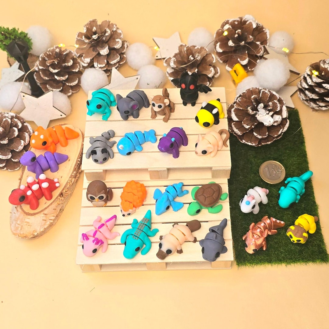 3D Druck Bewegliche Mini-tiere – Fidget-spielzeug (minis, Bewegliche