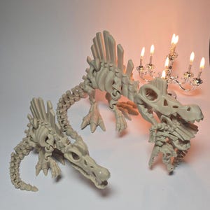 3D Printed Spinosaurus Skeleton Model -Posable Sailback Dinosaur, Movable Aquatic Dino Decor, Science Toy, Eco-Friendly Jurassic Figure Gift