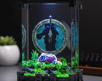 Diorama Sword and Shield Resin Lamp, Sword Silent Princess Flower night light, Hylaria Statue Gaming Decor, TLoZ BOTW, Gift for Gamer