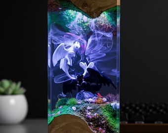 Diorama Tooth.less and light Fu.ry Night Light – HTTYD Epoxy Lamp, Unique Gift,Dragon HTTYD Night Light gaming decor, Mother's day Gift